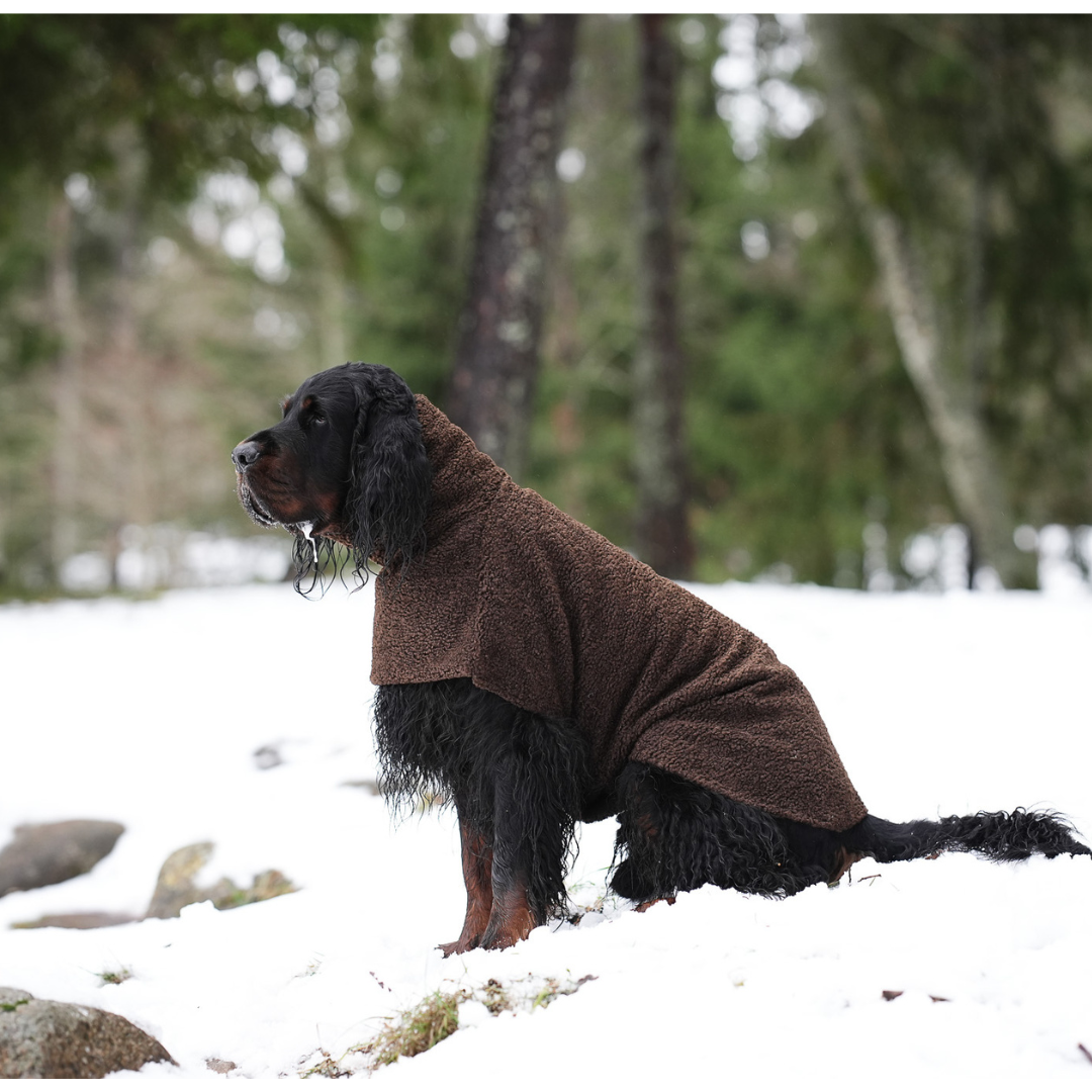 KENZOO astrakhan coat for dog. Black and brown