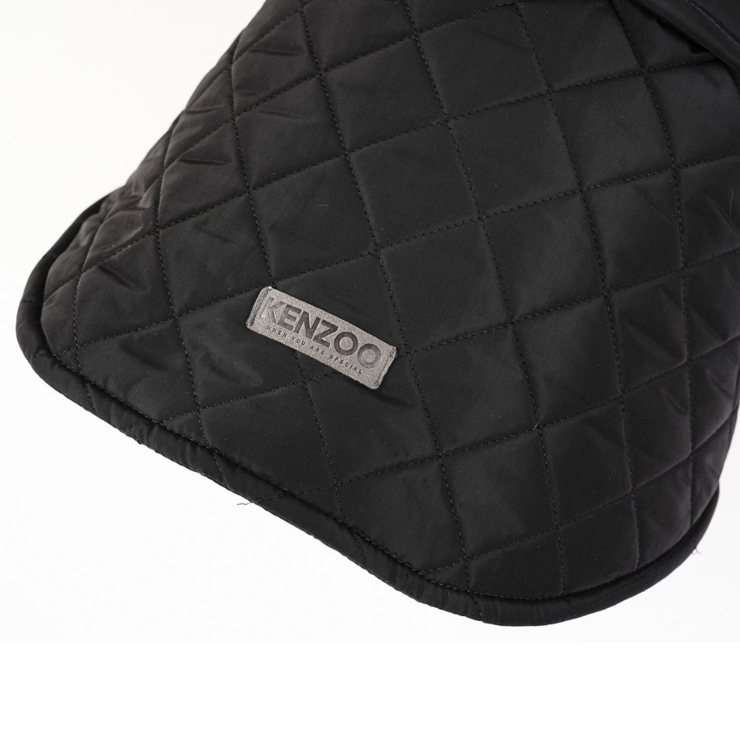 KENZOO black jacket with astrakhan fur