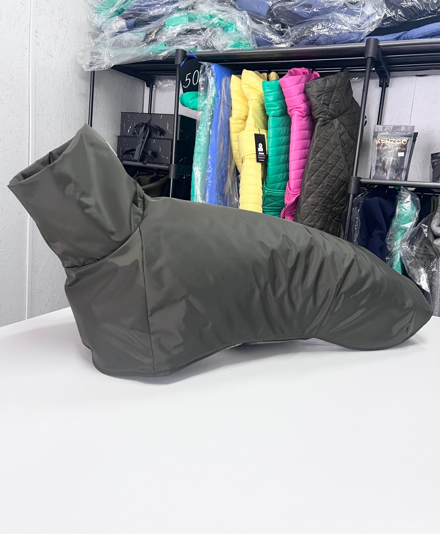 KENZOO khaki waterproof jacket for dog