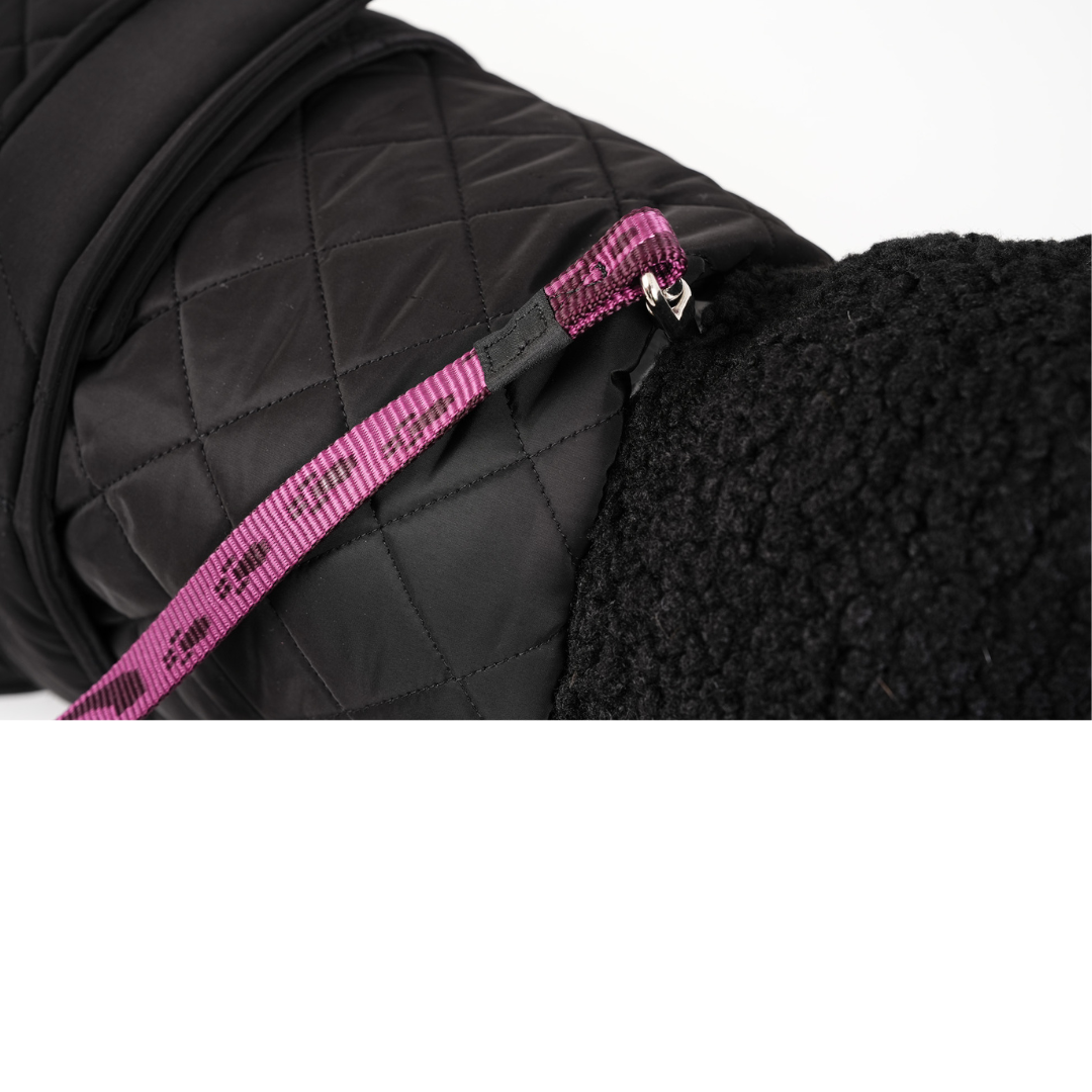 KENZOO black jacket with astrakhan fur
